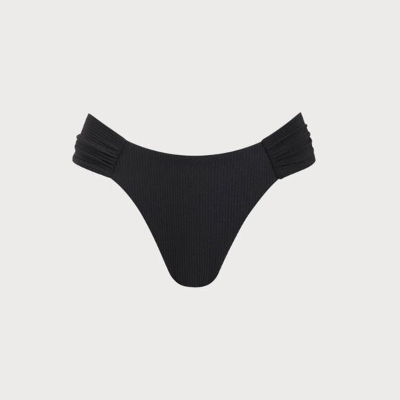 Berlook Black Ribbed Ruched Bikini Bottom ONLY 60 - Picture 5 of 8